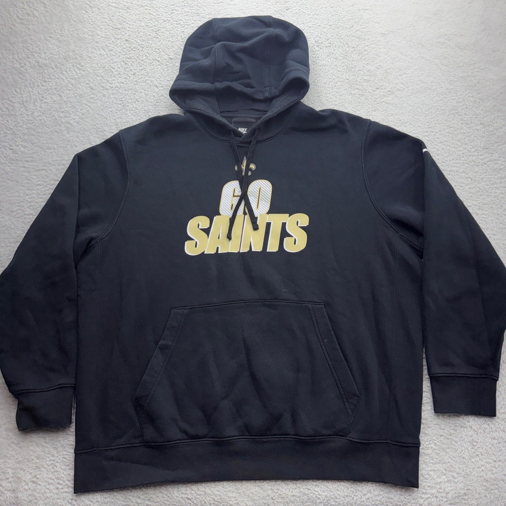 Nike Mens New Orleans Saints Go Saints Hoodie Black XL NFL Football Pullover